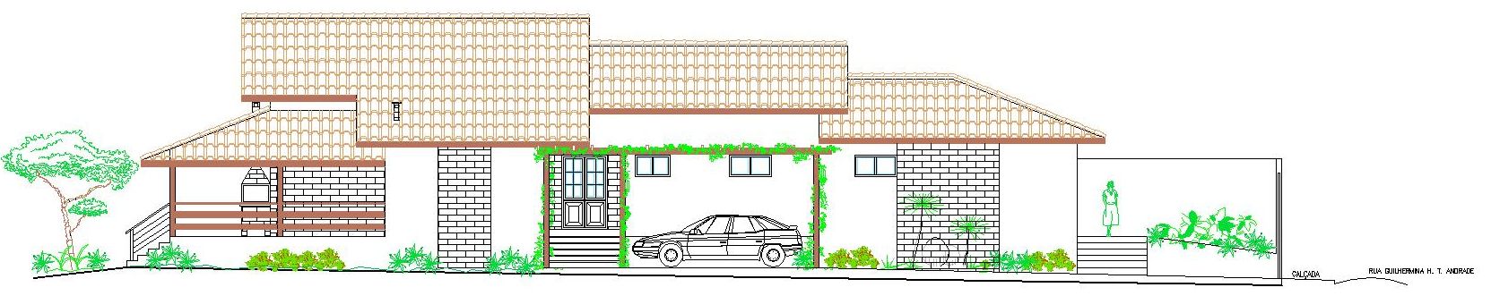 Elevação lateral do projeto
